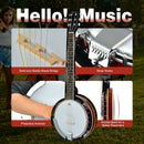39 Inch Sonart Full Size 6 string 24 Bracket Professional Banjo Instrument with Open Back