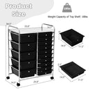 15-Drawer Utility Rolling Cart with Drawers Multi-Use Storage-Icecream Multicolor