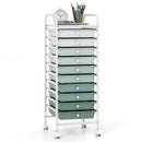 10 Drawer Rolling Storage Cart Organizer with 4 Universal Casters