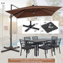 10 FT Cantilever Patio Umbrella with Solar LED Lights for Pool and Garden