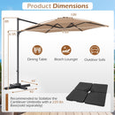 10 FT Patio Cantilever Umbrella with 360° Rotation and Air Vent for Backyard and Poolside