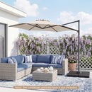 10 FT Patio Cantilever Umbrella with 360° Rotation and Air Vent for Backyard and Poolside
