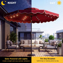 10 FT Solar LED Patio Umbrella for Deck and Pool
