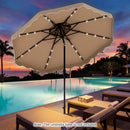 10 FT Solar LED Patio Umbrella for Deck and Pool