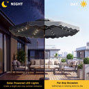 10 FT Solar LED Patio Umbrella for Deck and Pool