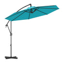 10 Feet Offset Hanging Umbrella with Base and Infinite Tilt