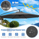 10 Feet Offset Hanging Umbrella with Base Patio Cantilever Umbrella with Tilt
