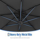 10 Feet Offset Hanging Umbrella with Base Patio Cantilever Umbrella with Tilt