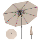 10 Feet Solar Patio Umbrella with 96 Multi-Colored Flowing LED Lights and Tilt Adjustment