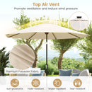 10 Feet Solar Patio Umbrella with 96 Multi-Colored Flowing LED Lights and Tilt Adjustment