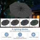 10 Feet Solar Patio Umbrella with 96 Multi-Colored Flowing LED Lights and Tilt Adjustment