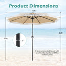 10 Feet Solar Patio Umbrella with 24 LED Lights for Yard