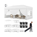 10 X 20 Feet Pop up Canopy Tent Instant Setup with 6 Sidewalls
