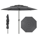 10 ft 3-tier Vented Patio Umbrella with Push Button Tilt