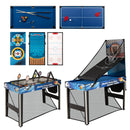 10-in-1 Combo Game Table Set with Table Tennis Basketball Soccer-Blue