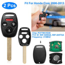 2Pcs Fit For Honda Civic 2006-2013 Remote Keyless Entry Shell Button Car Key _x000B__x000B_Fob Uncut Key Cover Case N5F-S0084A N5F-A05TAA
