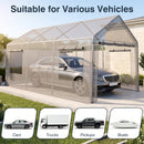 Portable Garage 10x20 FT with Dual Doors and Mesh Windows