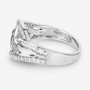 0.72 Carat Genuine White Diamond 14K White Gold Ring (E-F-G Color, VS-SI Clarity)