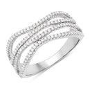 0.46 Carat Genuine White Diamond 14K White Gold Ring (F-G Color, SI Clarity)