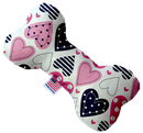 Pet and Dog Plush Heart or Bone Toy, "Valentine's Day Group" (Available in different sizes, and 8 different pattern options!)