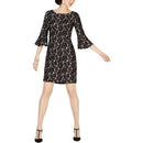 Jessica Howard Dress Pink Sheath Floral Bell Sleeve,Size 10