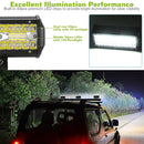 7" LED Light Bar 120W 12000LM LED Work Light Pods Offroad Driving Lights IP67 Waterproof Fog Light Spot Flood Beam for Jeep Trailer Truck Bus Boat