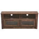 Wooden TV Stand with 2 Open Shelves and 2 Door Cabinets