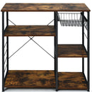 Industrial Kitchen Baker's Rack Microwave Shelf with 6 Hooks