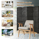 6.5Ft 6-Panel Weave Folding Fiber Room Divider Screen