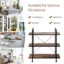 3/5 Tiers Industrial Bookcase with Metal Frame for Home Office-3
