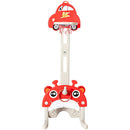 3-in-1 Basketball Hoop for Kids Adjustable Height Playset with Balls-Red