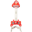 3-in-1 Basketball Hoop for Kids Adjustable Height Playset with Balls-Red