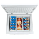 5.2 Cu.ft Chest Freezer Upright Single Door Refrigerator with 3 Baskets-White
