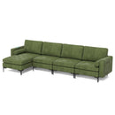 Modular L-shaped 4-Seat Sectional Sofa with Reversible Chaise and 2 USB Socket