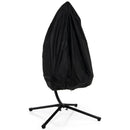 Patio Hanging Egg Chair with Stand Waterproof Cover and Folding Basket-Brown