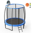 8/10 Feet Recreational Trampoline with Basketball Hoop