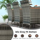 11 Pieces Patio Dining Set with 15 Feet Double-Sided Patio Umbrella Base Included