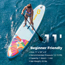 11' Wide Inflatable Stand Up Paddle Board with Backpack for All Skill Levels