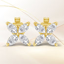 14K White Gold 1/2 Cttw Marquise Diamond 8 Stone Floral Leaf Stud Earrings (H-I Color, SI1-SI2 Clarity)