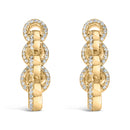14K Yellow Gold Plated .925 Sterling Silver 1/2 Cttw Diamond Chain Link Drop Earrings (H-I Color, I1-I2 Clarity)