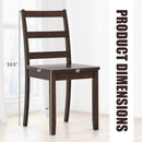 Set of 2 Wood Dining Chairs with Solid Rubber Wood Legs