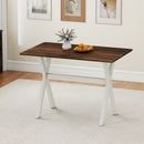Modern Dining Table Wooden Kitchen Table with X-shaped Frame-White