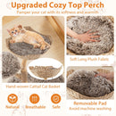 Wood Cat Tree Solid Pear Cat Tree with Perch and Sisal Scratching Posts-Brown