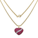 14K Yellow Gold Plated 4.67 Carat Genuine Ruby & White Topaz .925 Sterling Silver Pendant