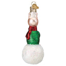 Piglet On Snowball Ornament