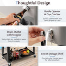 Portable Patio Cooler with Bottom Storage Shelf and Bottle Opener