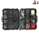 188Pcs Fishing Accessory Kit Portable Fishing Set Including Jig Hooks Sinker Weights Spoon Lure Removable Split Shot w/ Tackle Box