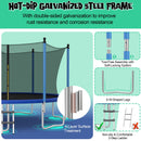 Outdoor Recreational Trampoline with Ladder and Enclosure Net-12 ft