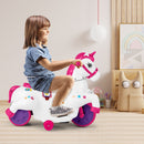 12V Unicorn Ride on Toy with Training Wheels and Horse Riding Mode