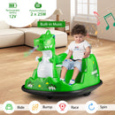 12V Bumper Car with Spray Function and Remote Control for Toddlers Aged 2-5-Green